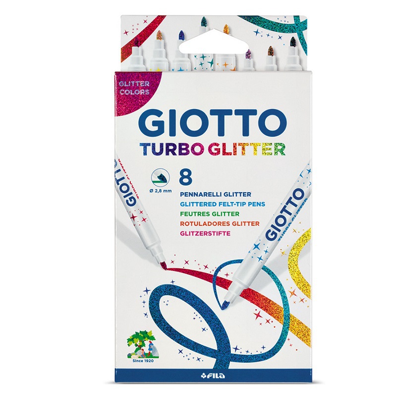 Набор фломастеров GIOTTO Turbo Glitter 8цветов 425800 - фото 2