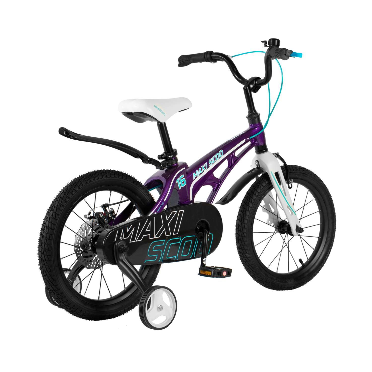 Детский двухколесный велосипед Maxiscoo Cosmic стандарт 16 фиолетовый - фото 4