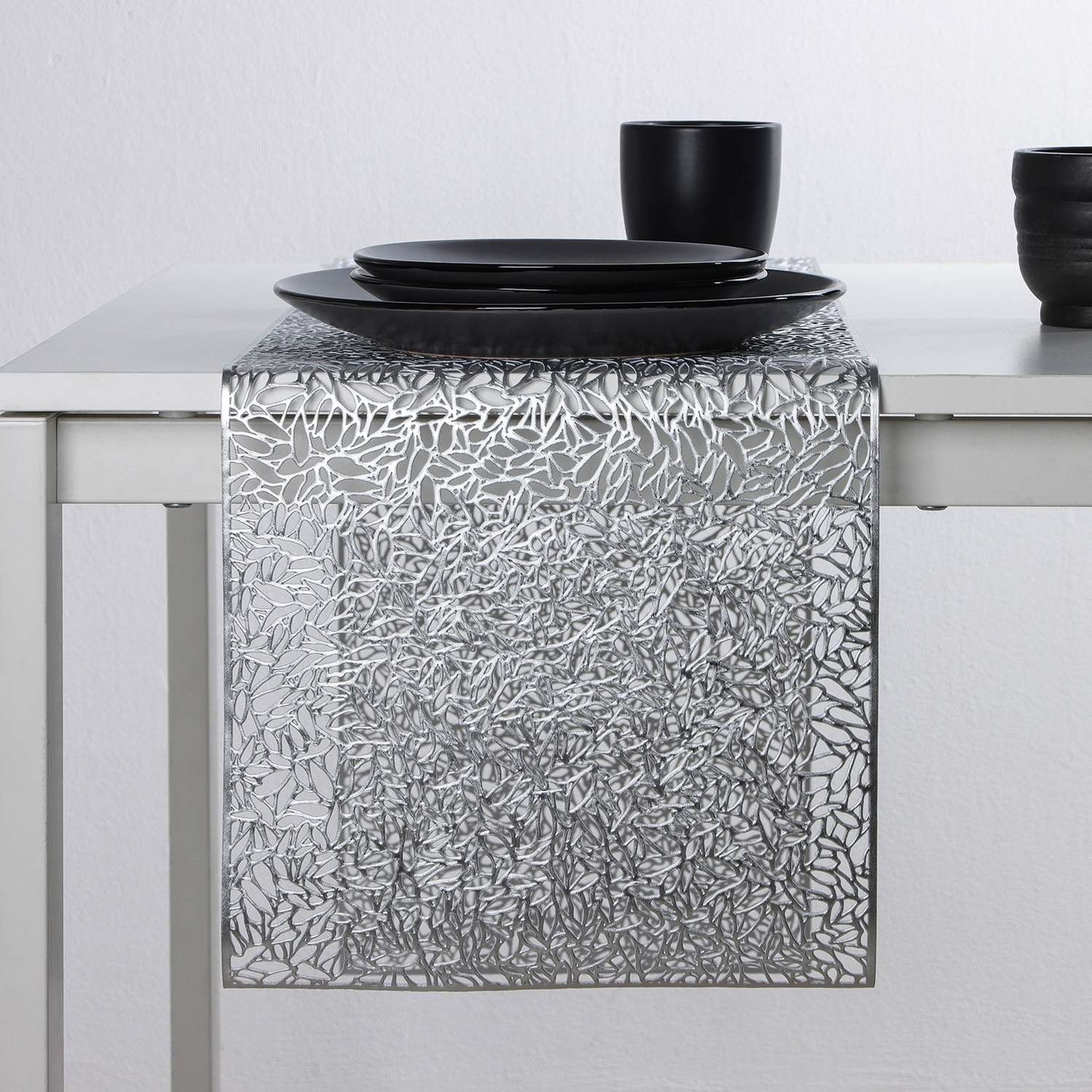 Дорожка Доляна на стол «Манифик» 30×150 см цвет серебряный - фото 2