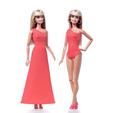 Боди и юбка одежда для кукол Barbie VIANA красный