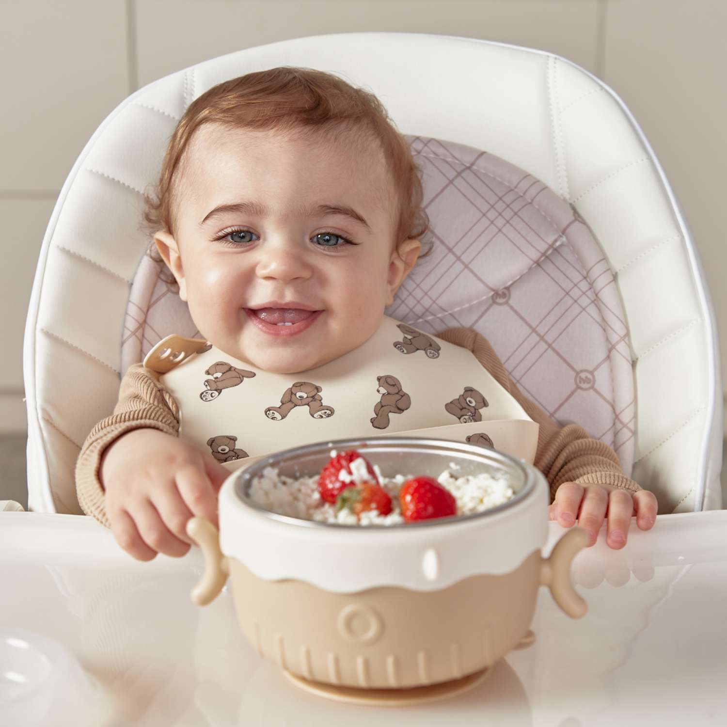 Нагрудник Happy Baby силиконовый с кармашком - фото 9
