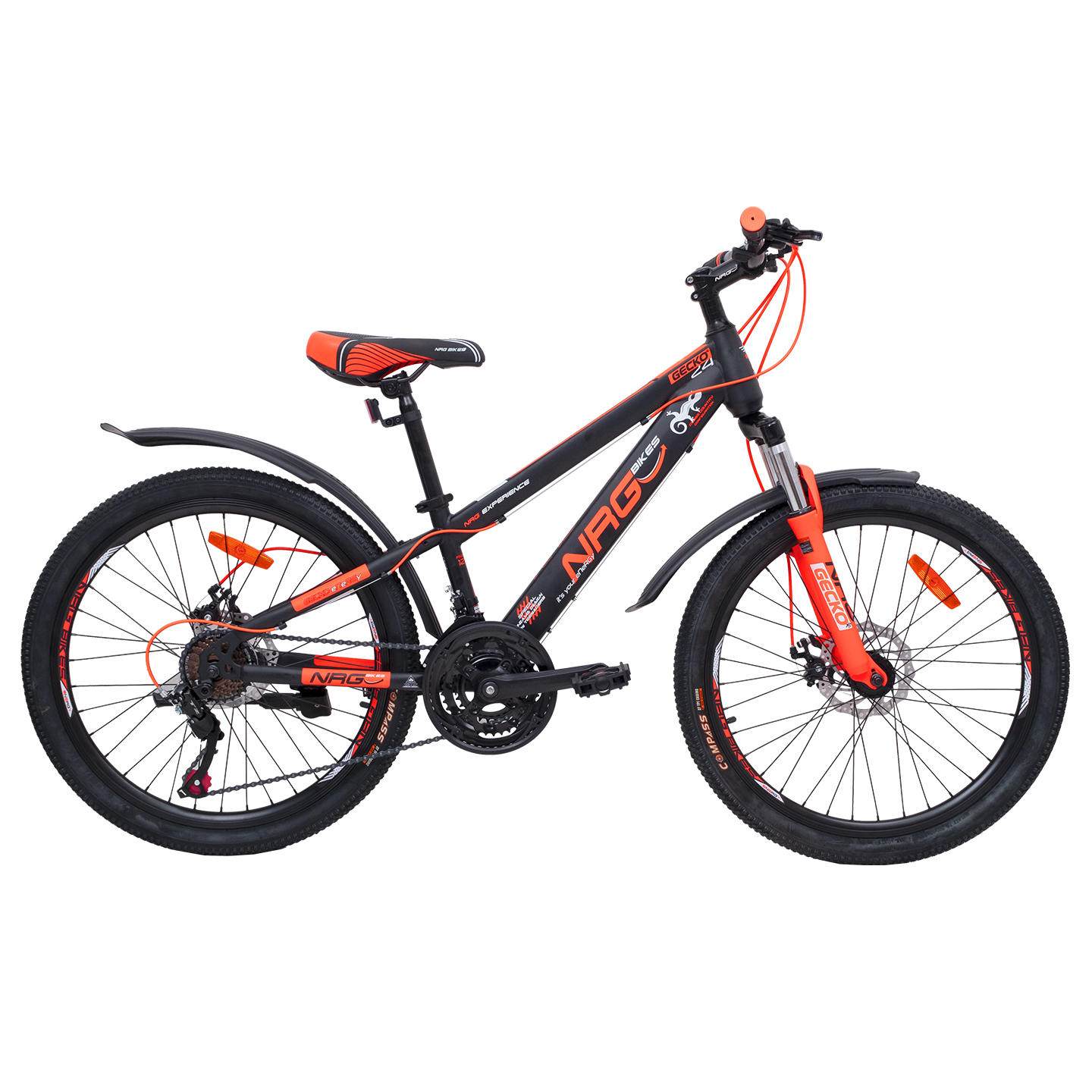 Велосипед NRG BIKES GECKO 24 black-orange-white - фото 8