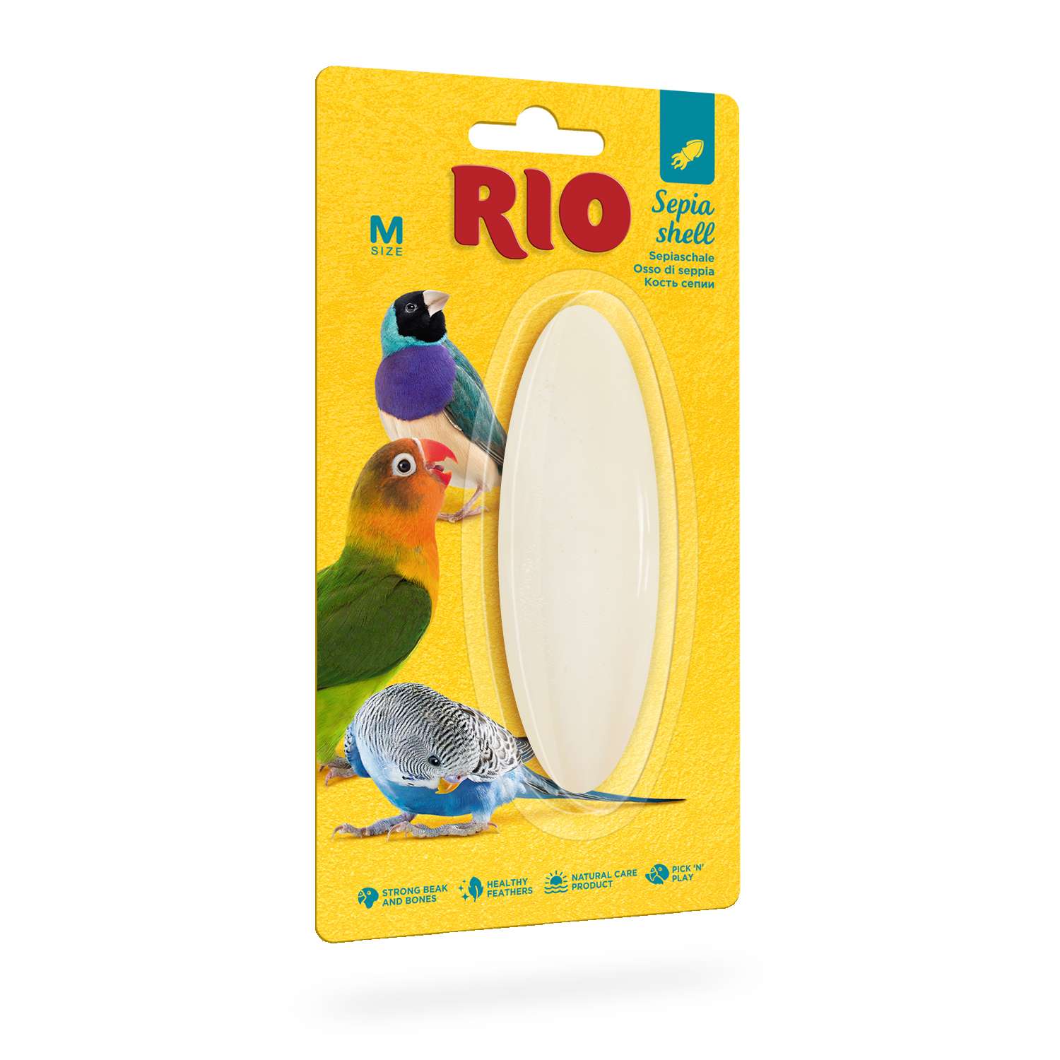 Лакомство для попугаев Rio 10г М кость сепии для волнистых попугаев средних попугаев и мелких птиц - фото 1