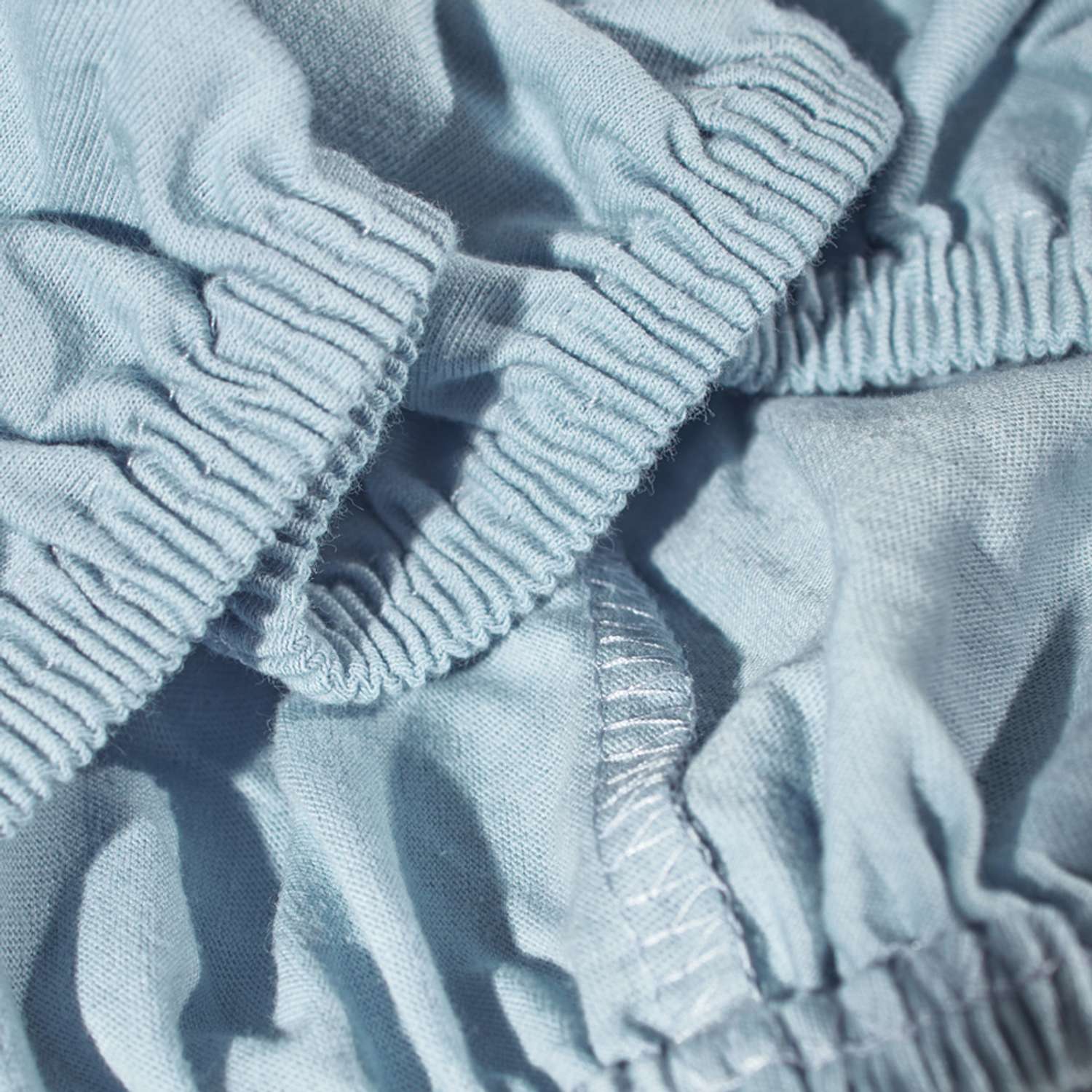 Простыня на резинке Mrs.Stretch Mr.Jersy ясельная трикотажная 60х120х15 см цвет голубой туман - фото 2