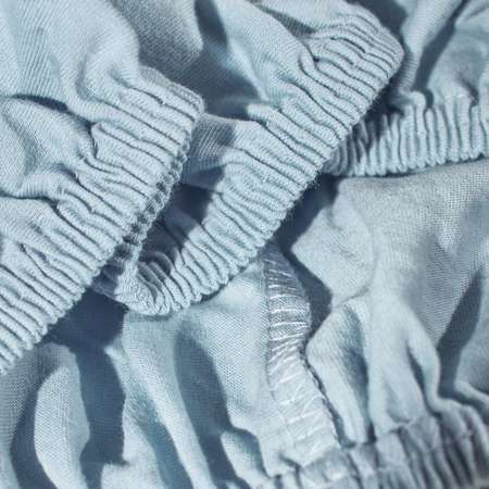 Простыня на резинке Mrs.Stretch Mr.Jersy ясельная трикотажная 60х120х15 см цвет голубой туман