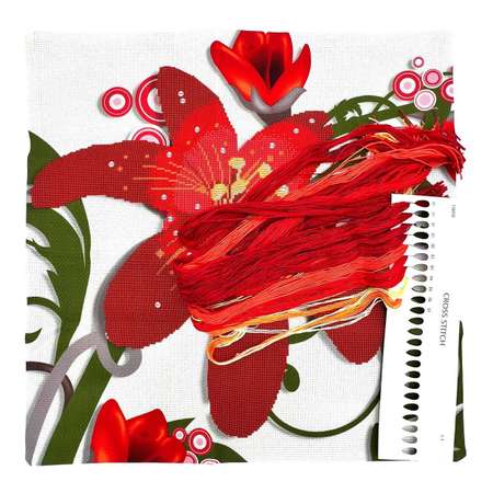 Набор для вышивания крестом Darvish Красная лилия наволочка
