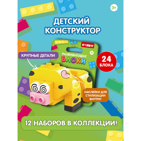 Игровой набор Funky Toys конструктор с крупными блоками свинка 24 детали FT0822551