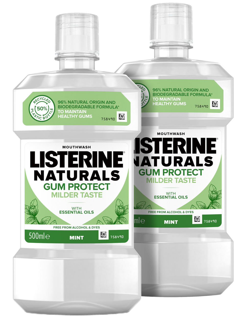 Ополаскиватель для рта LISTERINE Naturals Защита десен 500 мл х 2 шт - фото 1