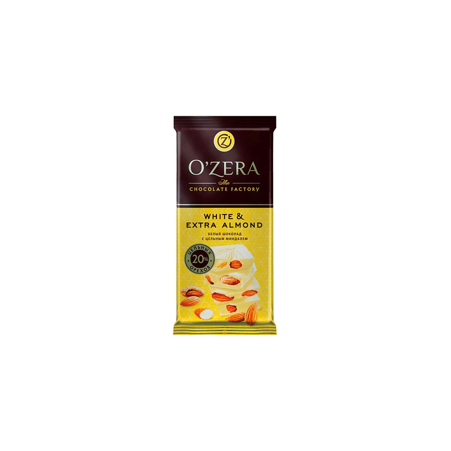 Шоколад OZera White and Extra Almond 90 г 4 шт - фото 1