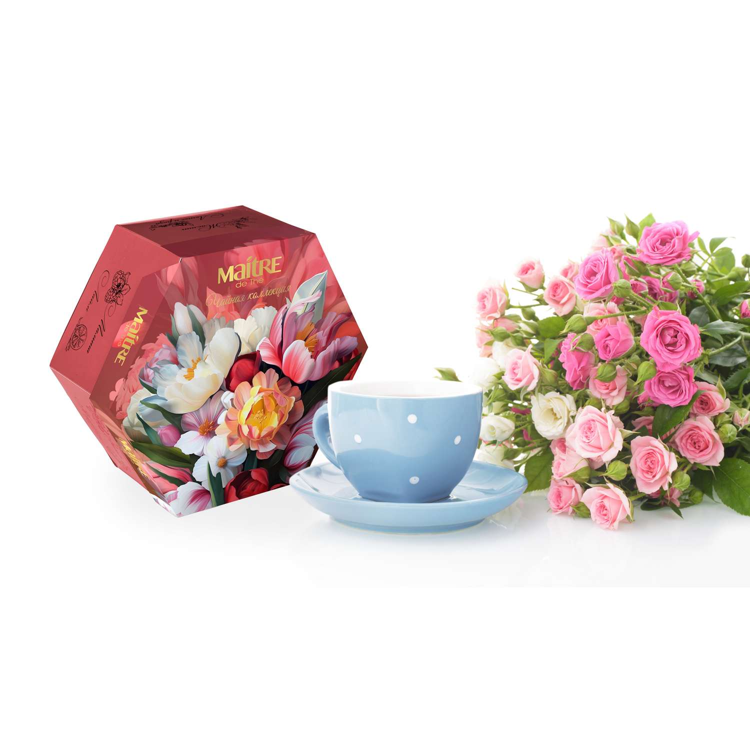 Подарочный набор чая Maitre de the Цветы ПИОНЫ 12 видов 60 пакетиков 120 г. - фото 2