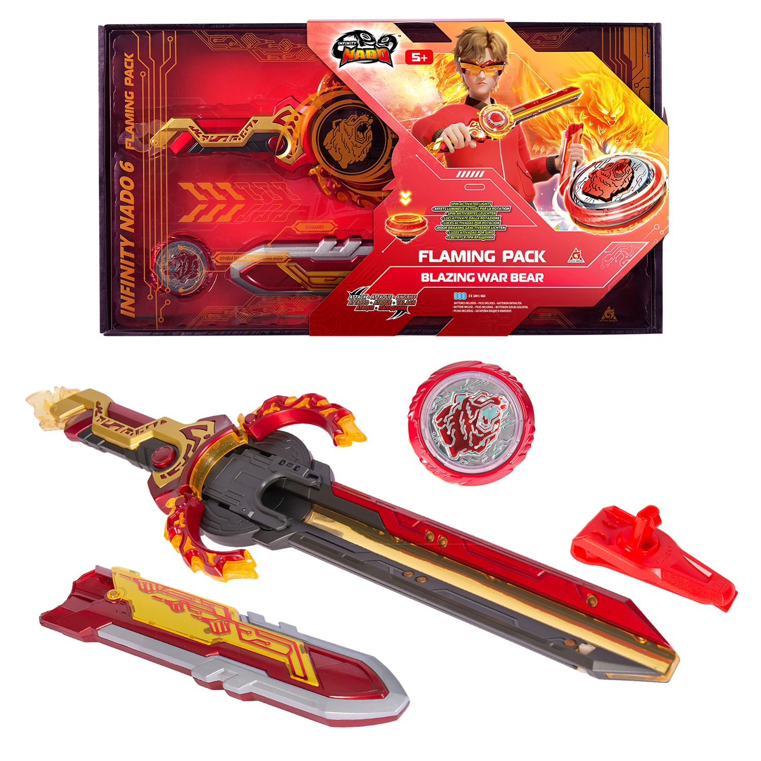 Игрушка Infinity Nado Волчок Flaming Pack Blaz Bear Эпик Лончер 42980 - фото 1