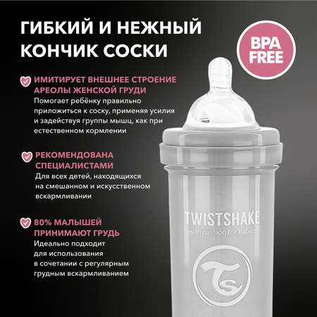 Бутылочка для кормления Twistshake антиколиковая