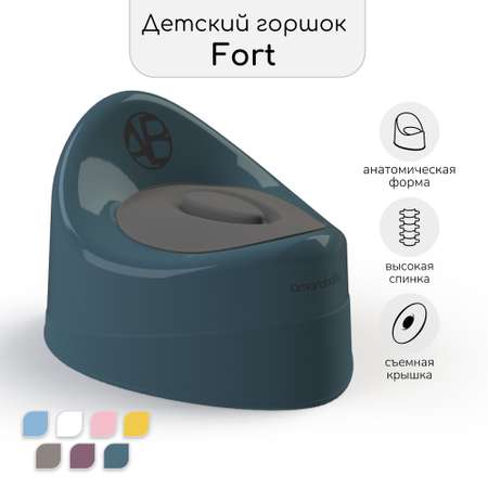 Горшок детский с крышкой Amarobaby Fort бирюзовй