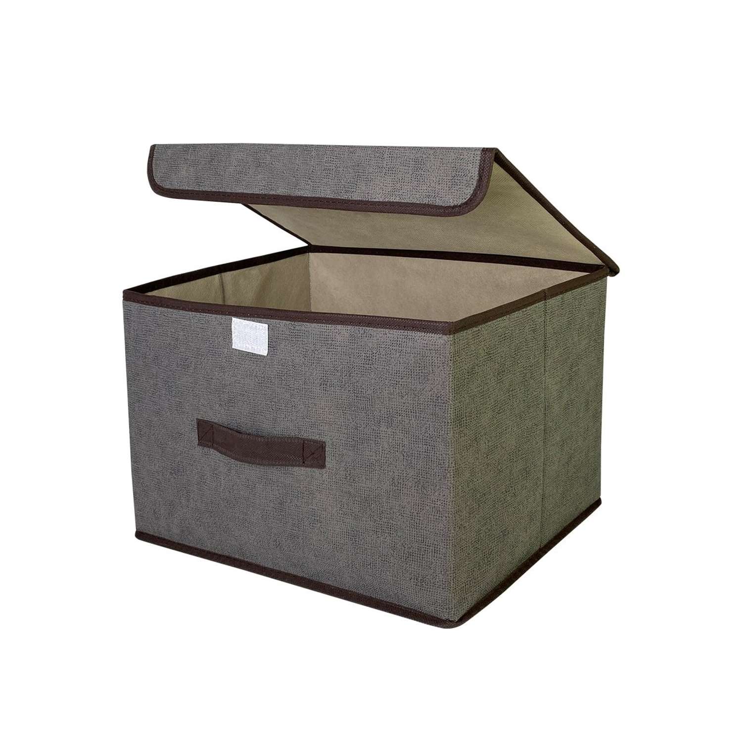 Короб с крышкой ГЕЛЕОС для хранения вещей Линен-24 24х37х24см серый - фото 3