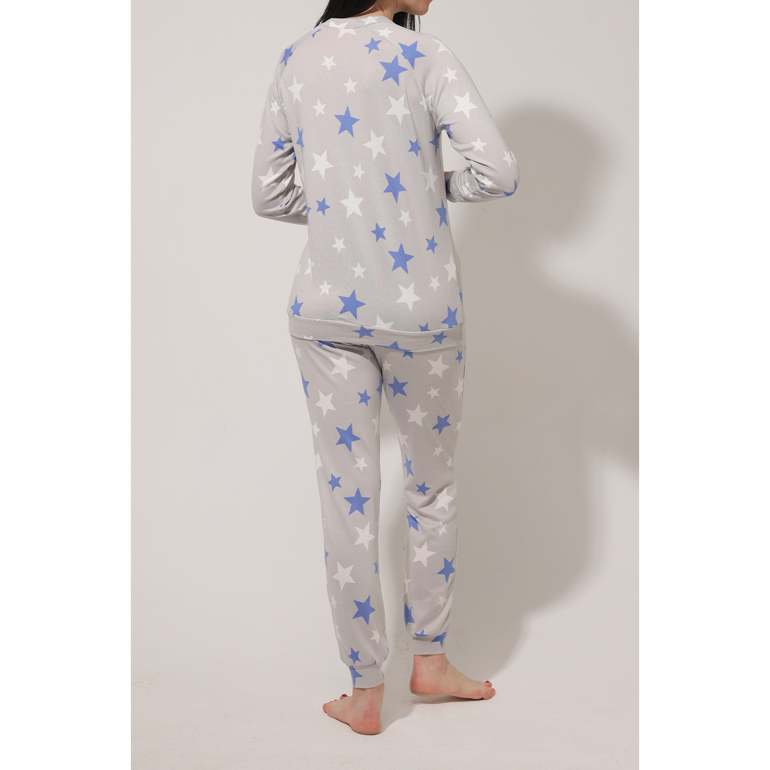 Пижама Мама Эксперт АД7118К(МЭ) Серый/белый/синий - фото 2