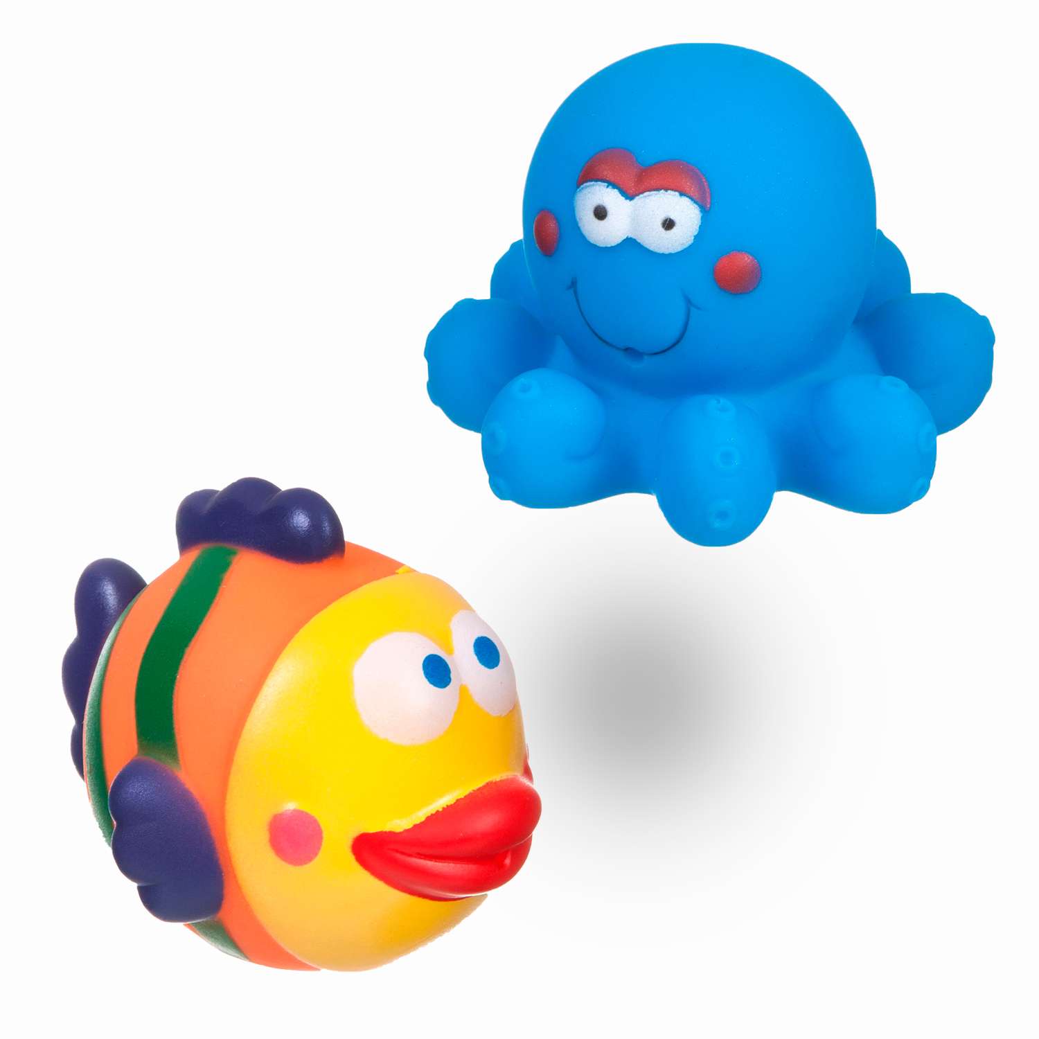 Набор игрушек для купания BONDIBON Рыбка и осьминог 4 штуки серия Baby You - фото 1