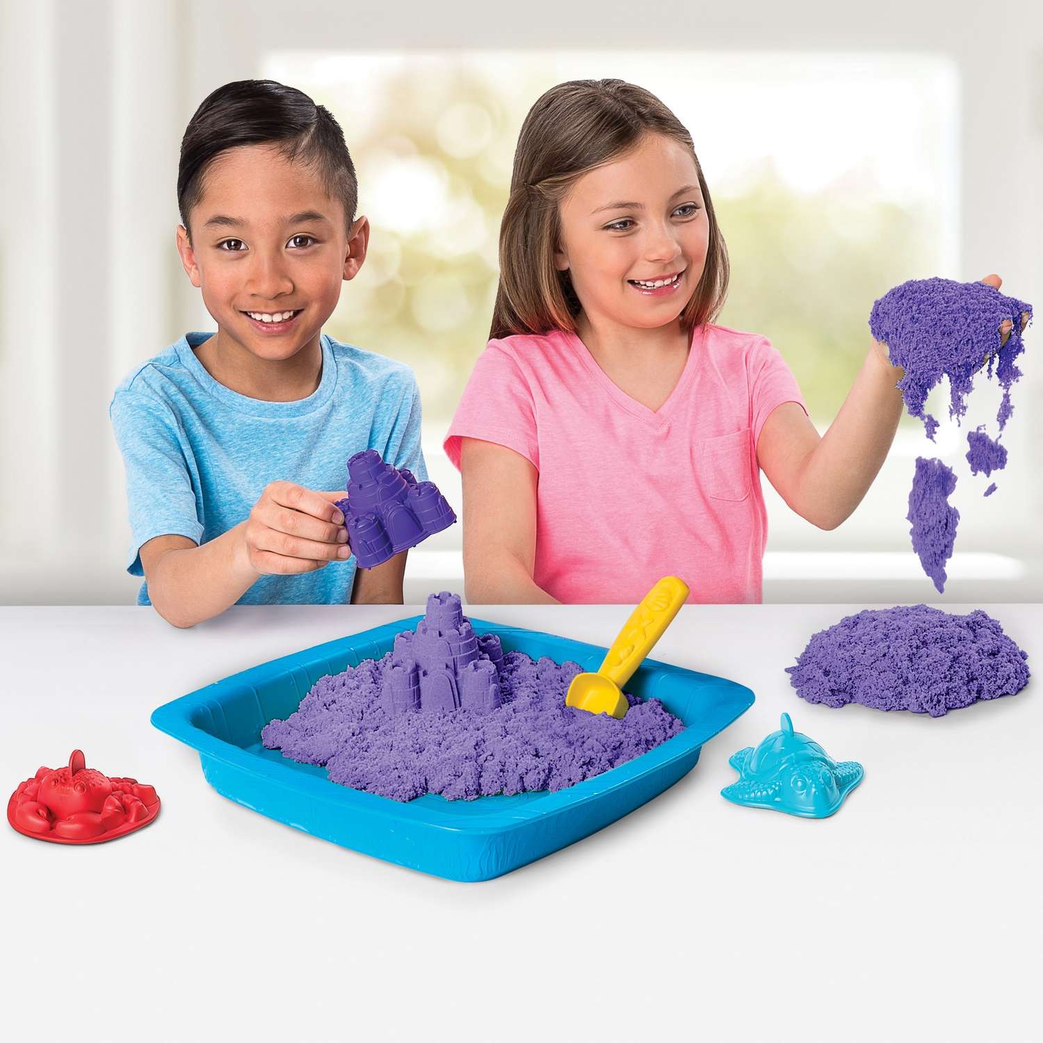 Песок кинетический Kinetic Sand с коробкой и инструментами 454г Purple 6028092 - фото 6