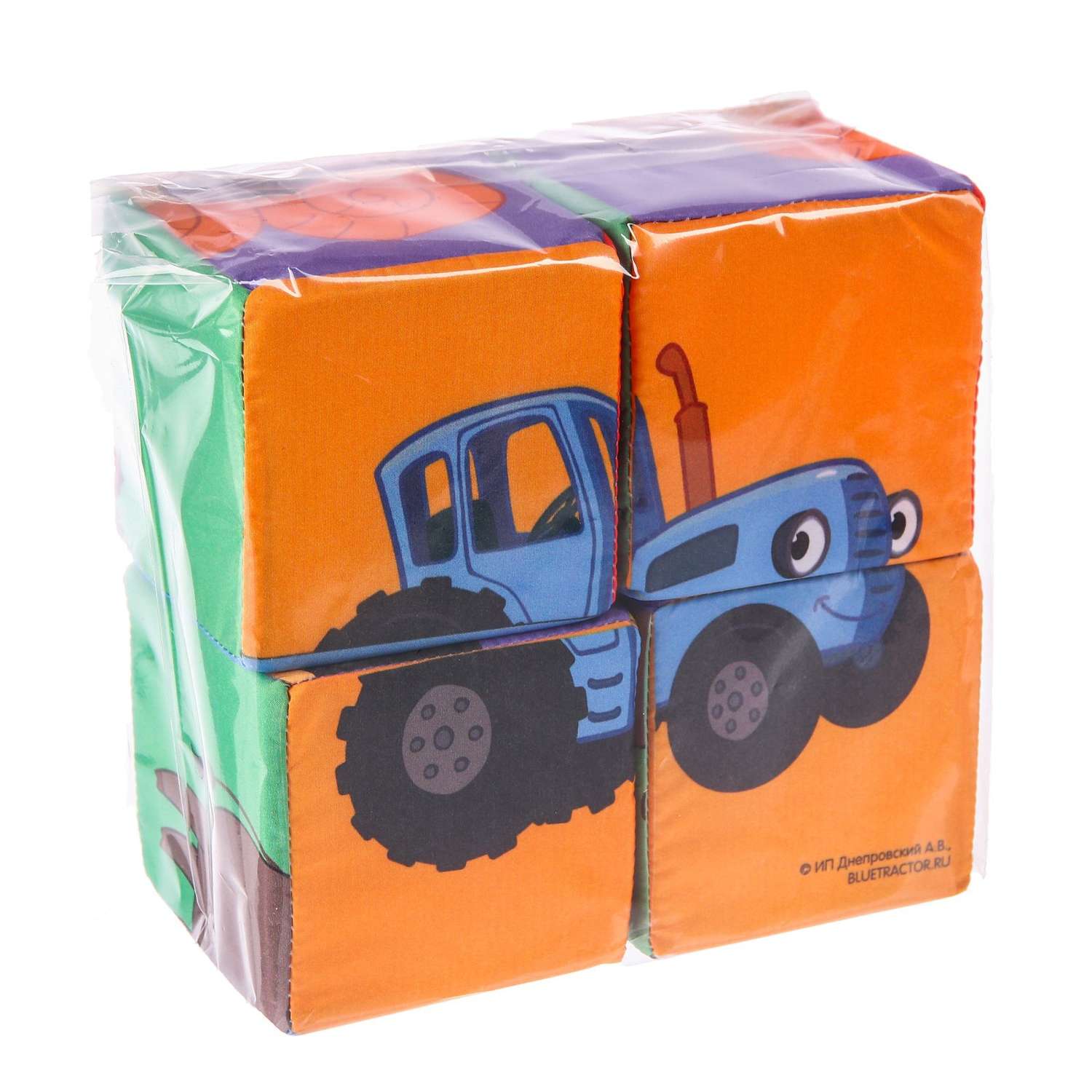 Игрушка Синий трактор мягконабивная «Синий трактор: Зверята» кубики 4 шт 8 × 8 см - фото 5