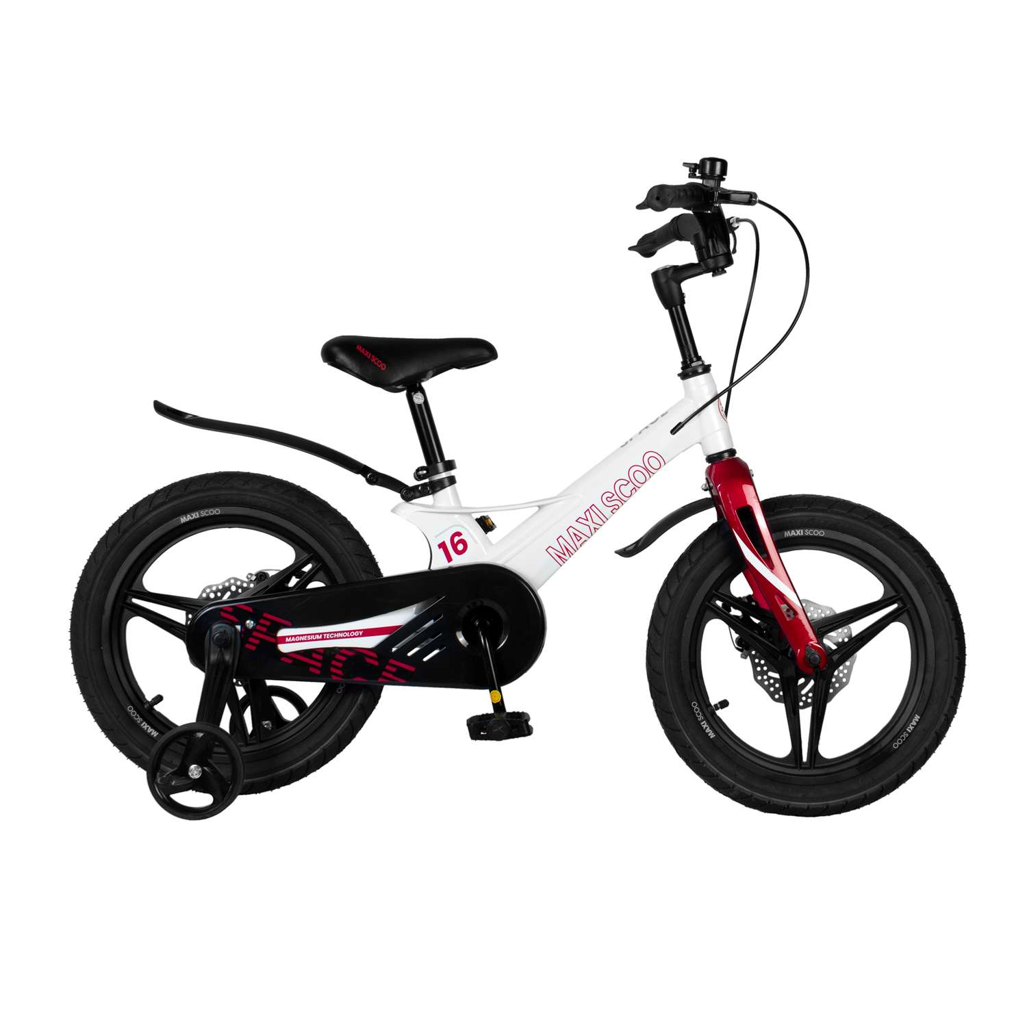 Детский двухколесный велосипед Maxiscoo Space делюкс 16 белый жемчуг - фото 1