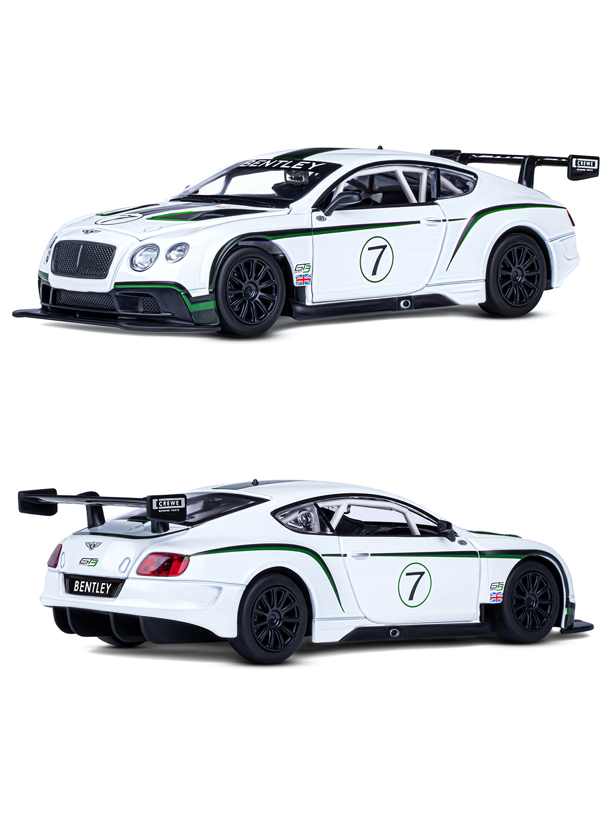 Автомобиль АВТОпанорама Bentley 1:24 инерционный белый JB1200125 - фото 6