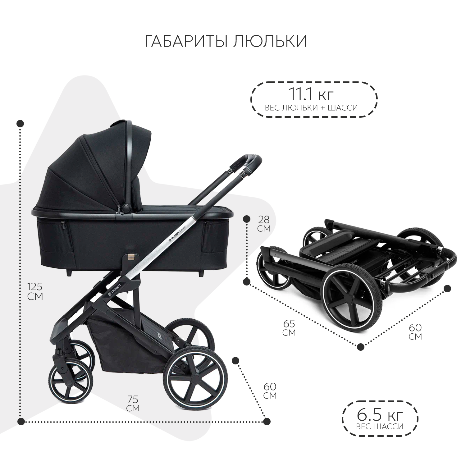 Коляска 2в1 Olsson Dream Black - фото 2