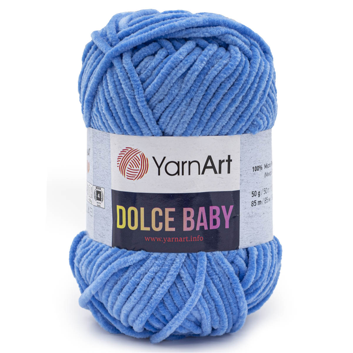 Пряжа для вязания YarnArt Dolce Baby 50 гр 85 м микрополиэстер плюшевая 5 мотков 777 синий - фото 6