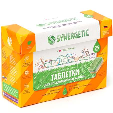 Таблетки SYNERGETIC бесфосфатные биоразлагаемые 25 шт