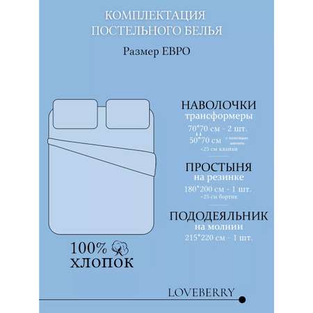 Постельное белье LOVEBERRY Евро колибри