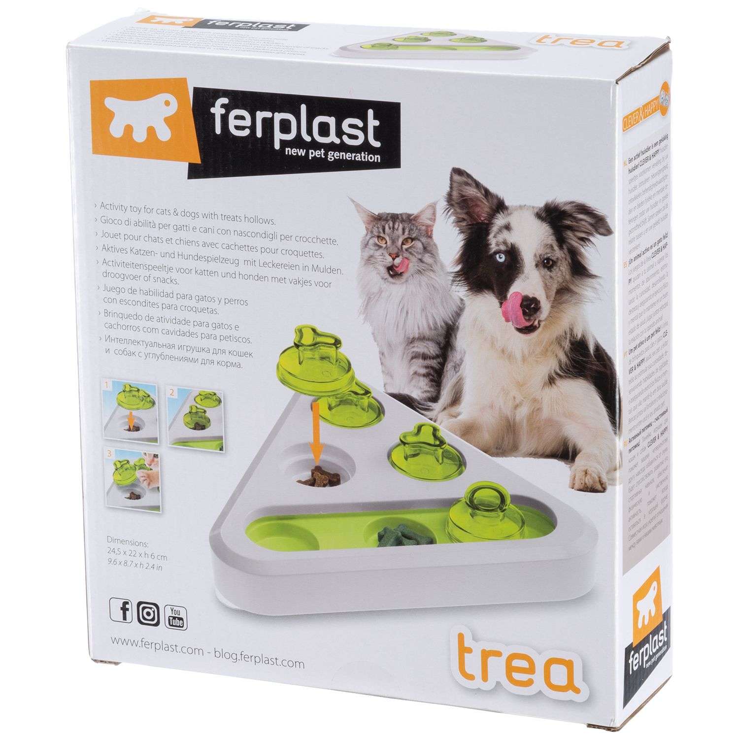 Игрушка-кормушка для животных Ferplast Trea интерактивная 85483099 - фото 2