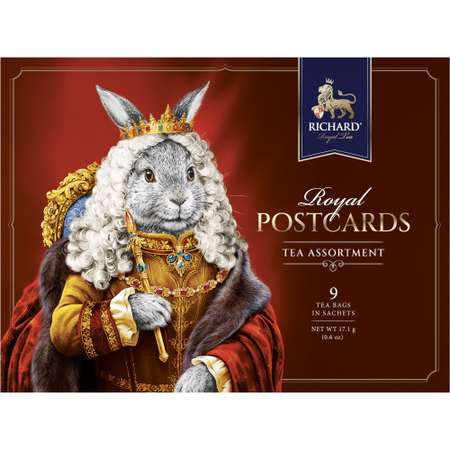 Чайное ассорти Richard Royal Postcards tea assortment к новому году король 9 пакетиков