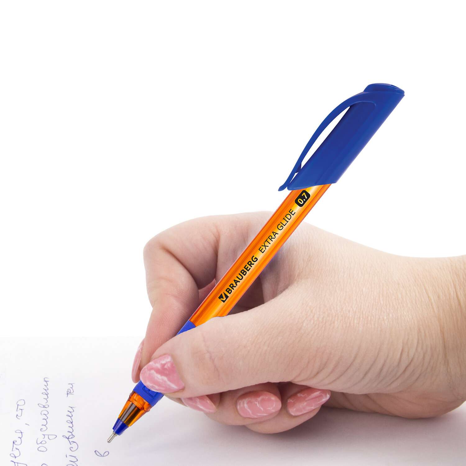 Ручка шариковая Brauberg масляная Extra Glide GT Tone Orange 12шт синяя - фото 9
