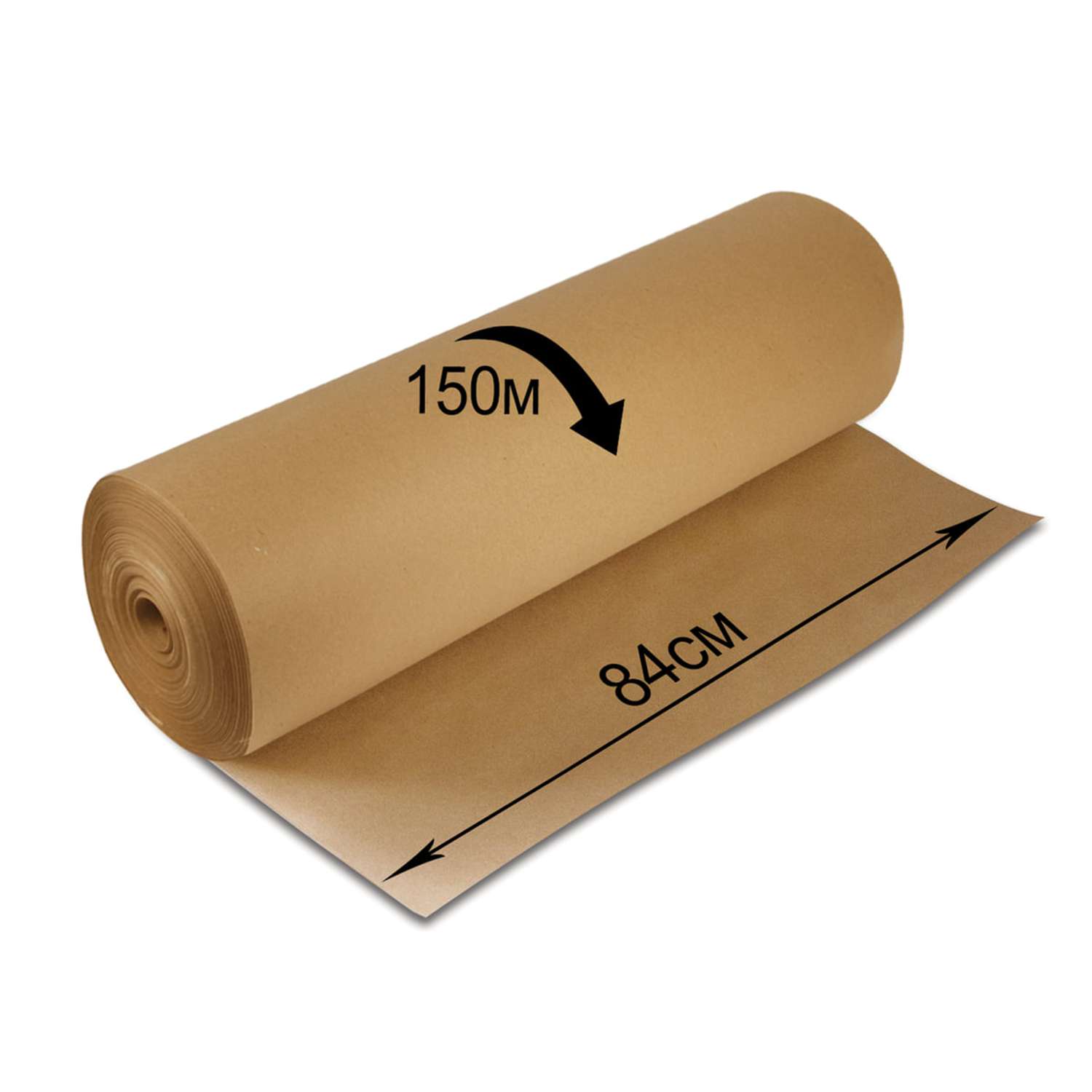 Крафт-бумага Brauberg в рулоне упаковочная 840 мм x 150 м плотность 78 г/м2 Марка А - фото 1