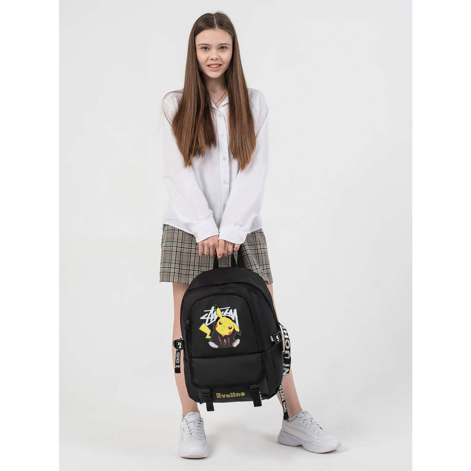 Рюкзак школьный Evoline Черный с Пикачу PIKO-102 - фото 10
