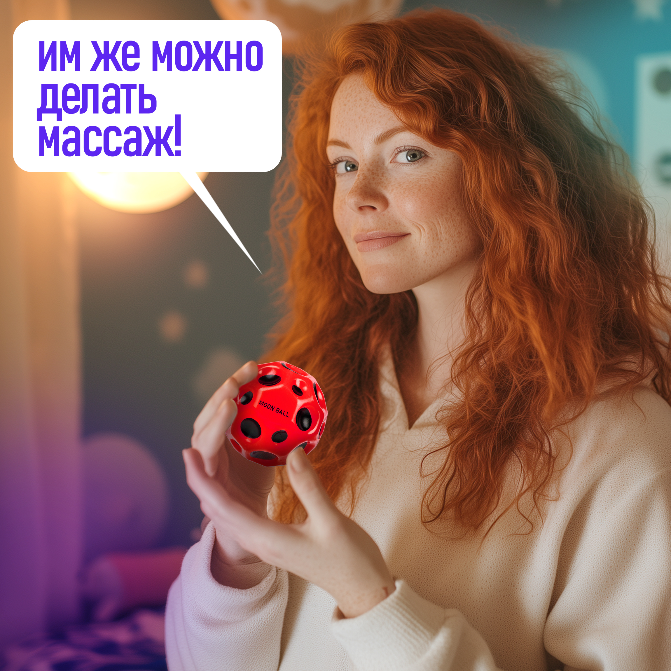 Мяч детский moon ball Крутой Замес 1TOY попрыгунчик лунный галактический мон бол красный - фото 7