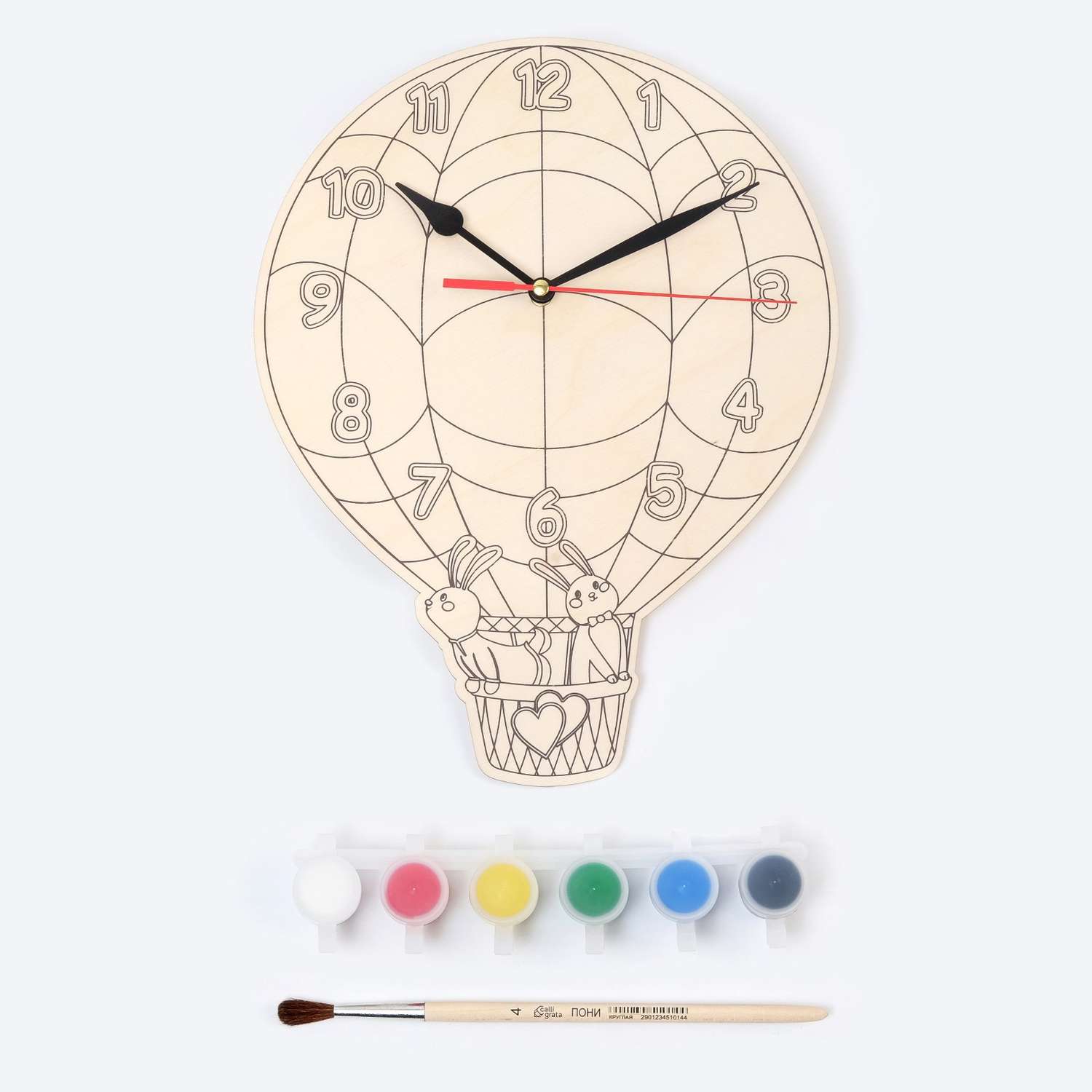 Часы-раскраска Соломон «Зайки на воздушном шаре» 28 х 22 х 0.3 см - фото 9