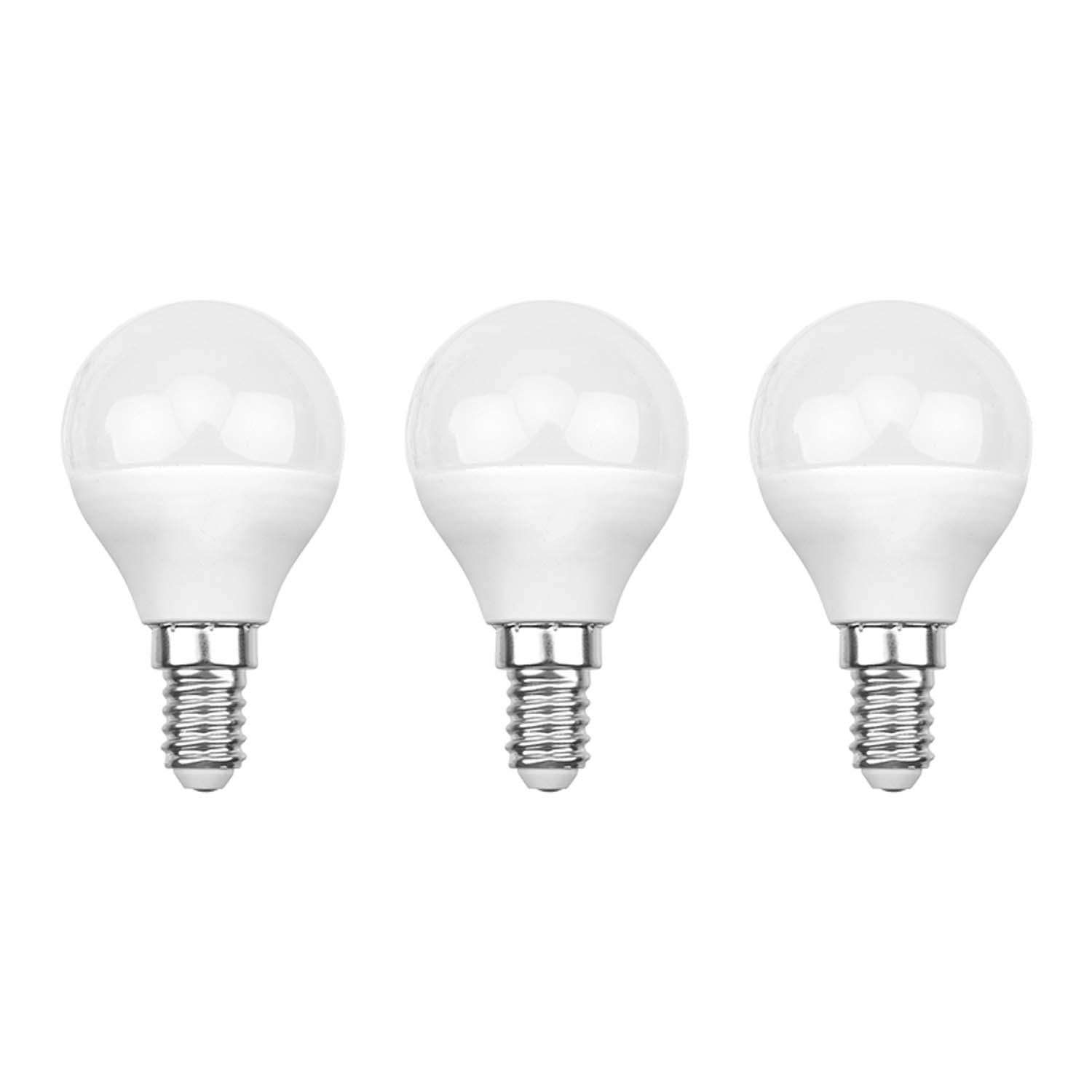 Лампа REXANT светодиодная Шарик GL 7.5Вт E14 713Лм 4000K нейтральный свет 3 штуки - фото 1