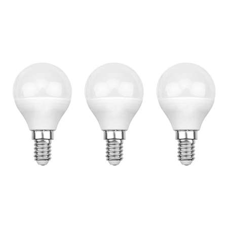Лампа REXANT светодиодная Шарик GL 7.5Вт E14 713Лм 4000K нейтральный свет 3 штуки