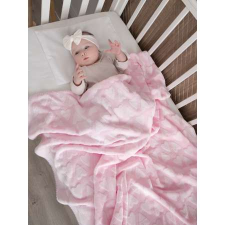 Плед для малышей Baby Nice Сердечки 100х118 розовый
