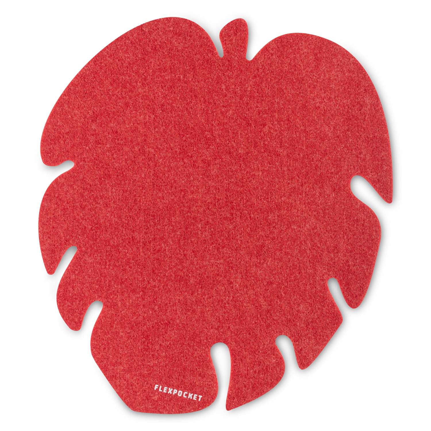 Настольный коврик Flexpocket для мыши в виде листа монстеры 250х250 красный - фото 1