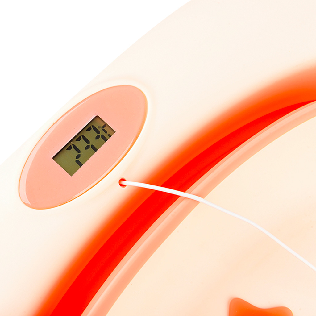 Детская складная ванночка Solmax с термометром для купания новорожденных розовая - фото 8