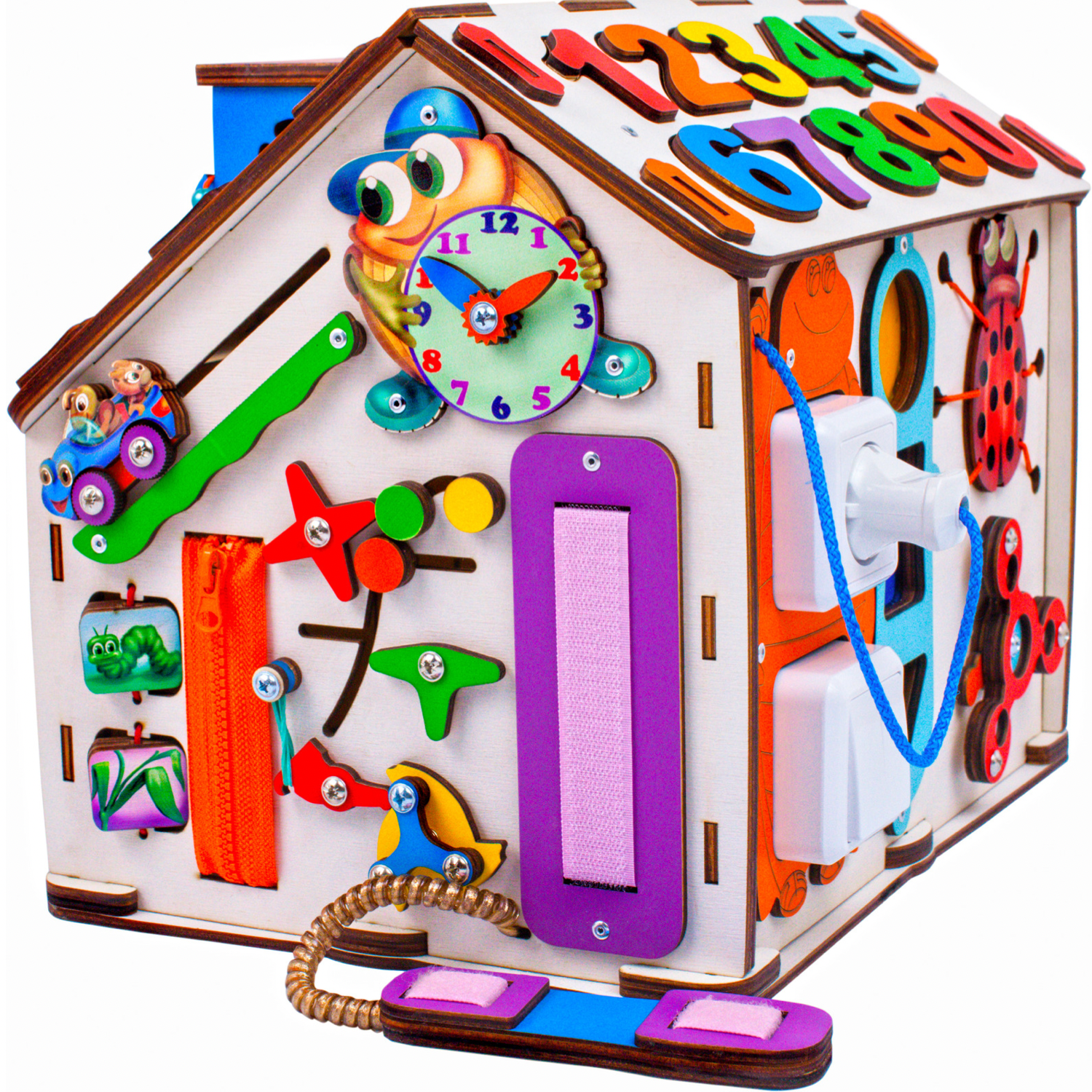 Бизиборд Jolly Kids развивающий домик со светом Букашки - фото 7
