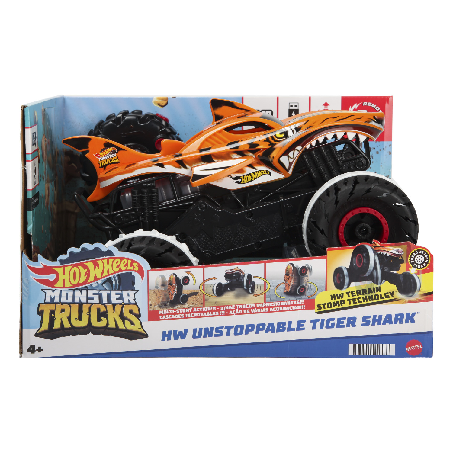 Машина Hot Wheels РУ 1:15 Monster Trucks Tiger Shark USB - фото 5