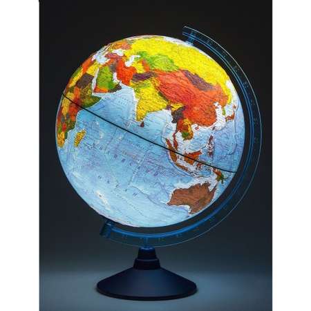 Глобус Globen Земли физико-политический рельефный диаметр 32см с подсветкой