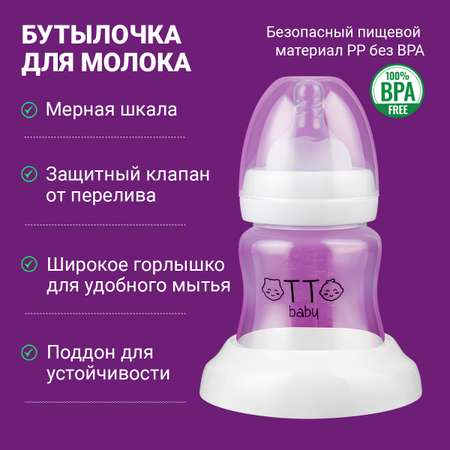 Молокоотсос Otto Baby ручной механический с бутылочкой и соской для кормления новорожденных OTB-7224
