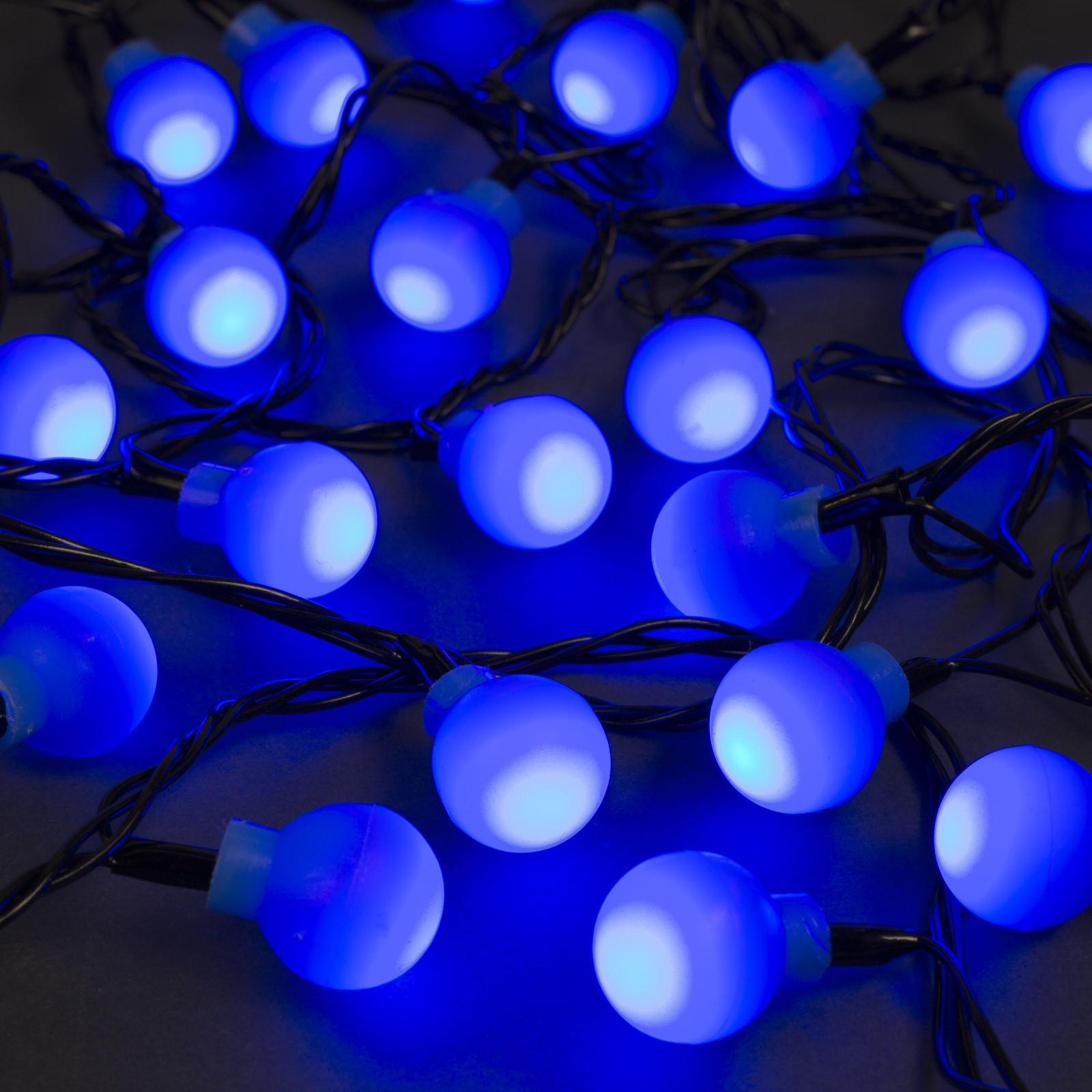 Гирлянда Luazon «Нить» «Шарики синие» IP20 тёмная нить 30 LED свечение синее 8 режимов 220 В - фото 1