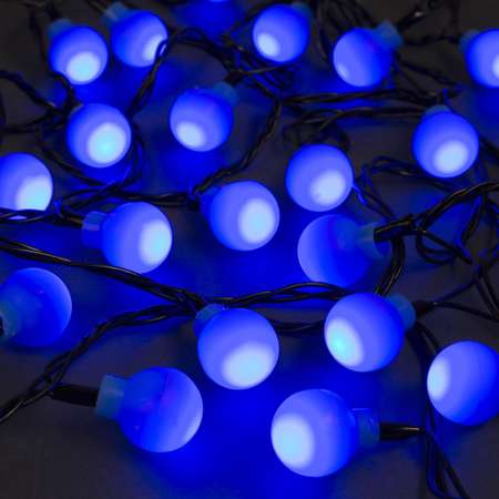 Гирлянда Luazon «Нить» «Шарики синие» IP20 тёмная нить 30 LED свечение синее 8 режимов 220 В