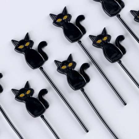Шпажки Страна карнавалия «Кот» набор 12 шт цвет черный