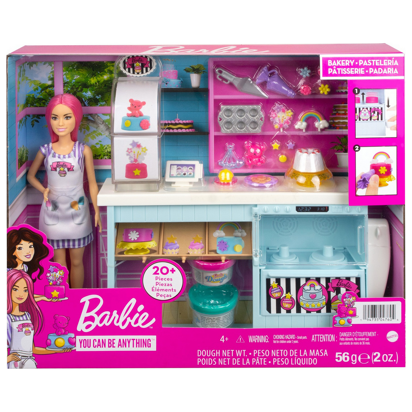 Набор игровой Barbie Кондитерская с куклой и аксессуарами HGB73 купить по  цене 2199 ₽ в интернет-магазине Детский мир