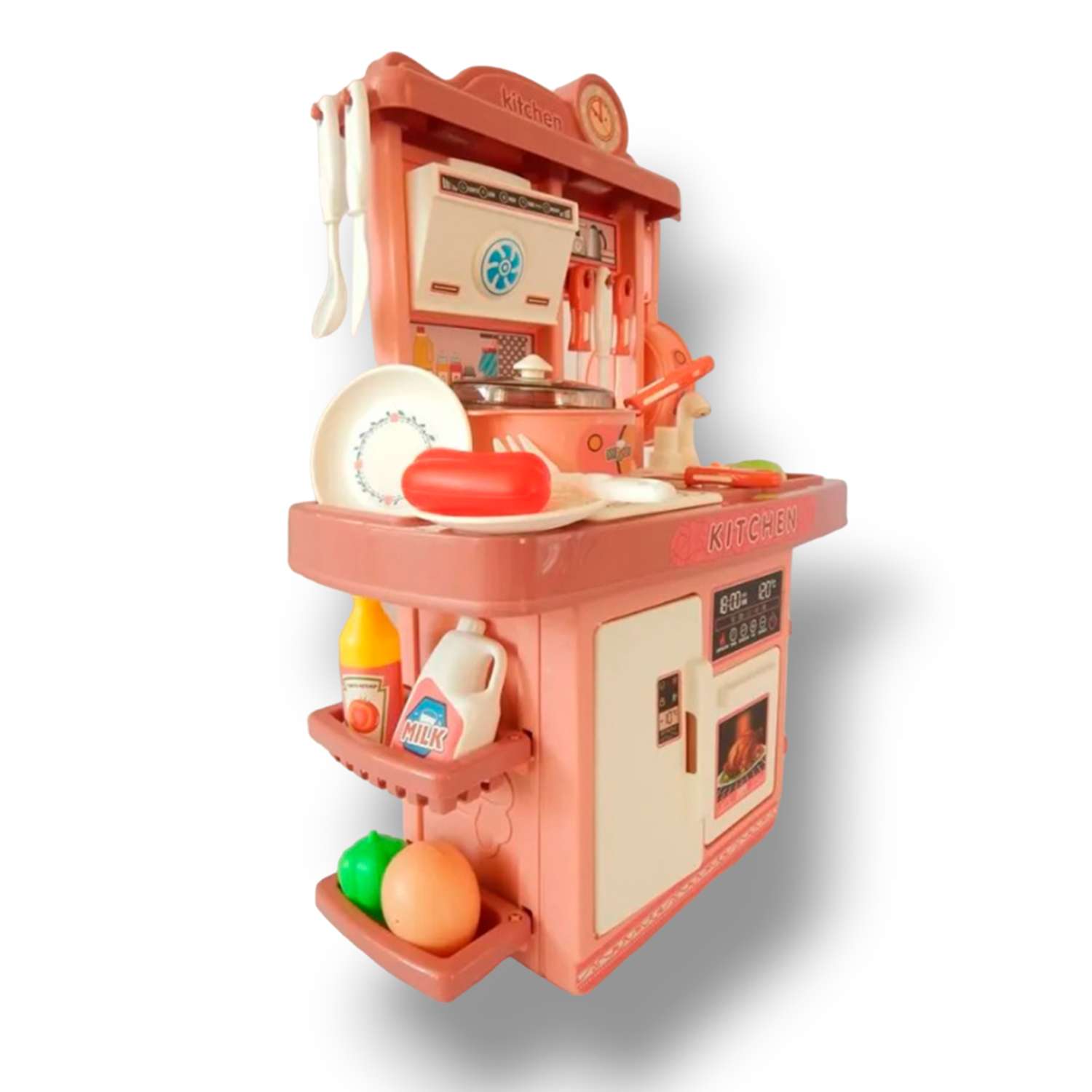 Кухня игровой набор SHARKTOYS 35 предметов розовый свет звук вода - фото 2