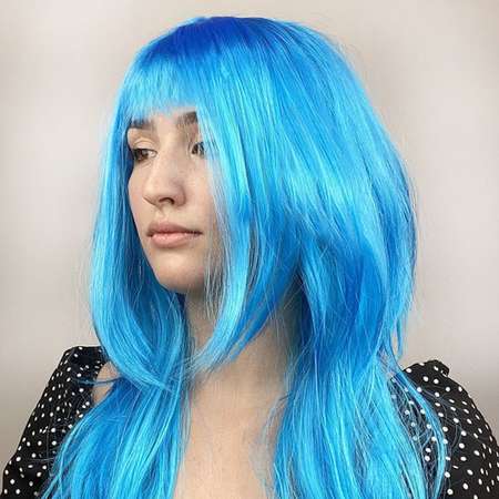 Карнавальный парик Riota Длинные прямые волосы голубой